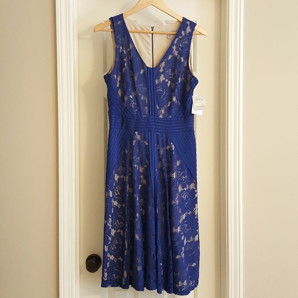 NEW Navy Nude Lace Dress